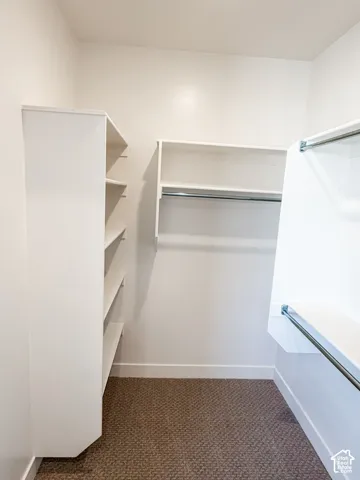 walk in closet with extra shelving