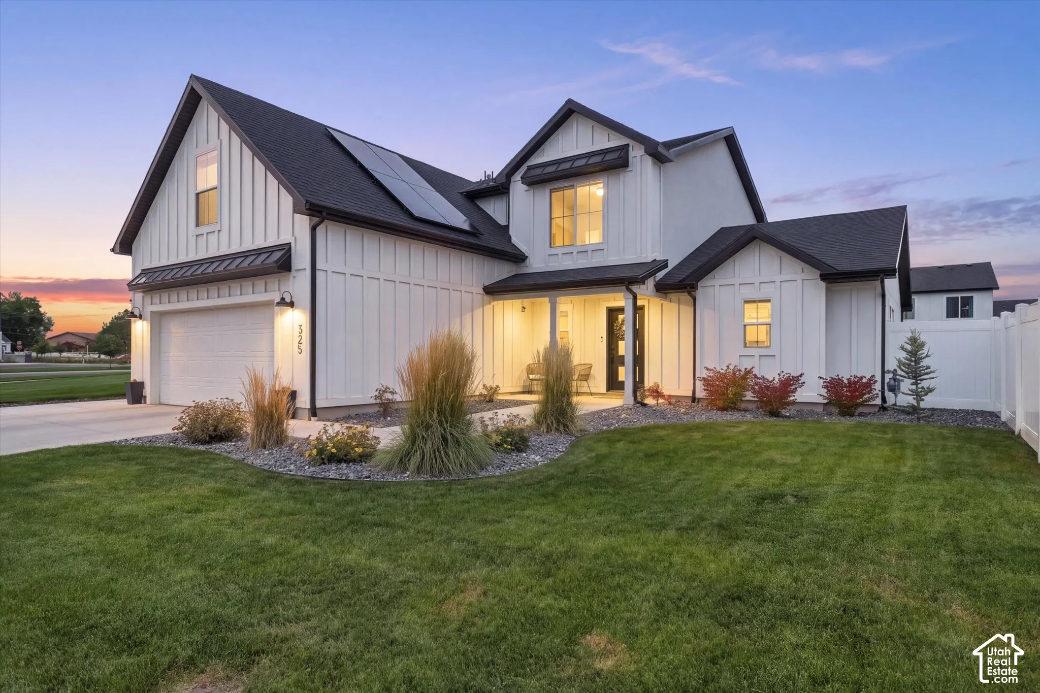 White board and batten exterior with black trim accents