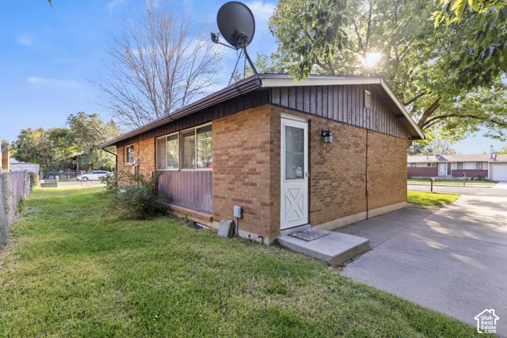 Brick exterior with board-and-batten siding