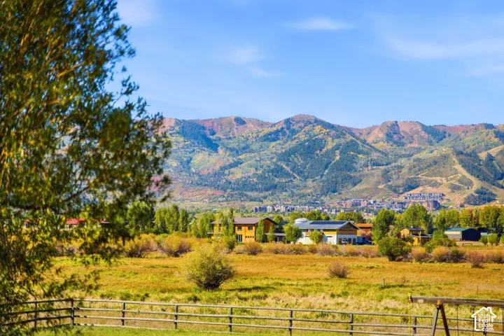 Expansive open field with natural vegetation, framed by a multi-rail timber fence