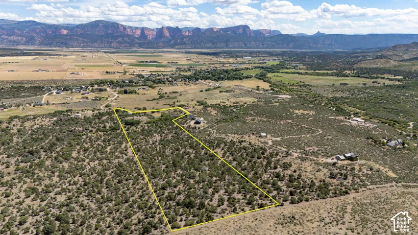 Expansive land parcel with surrounding desert landscaping, established trees, and mountainous background