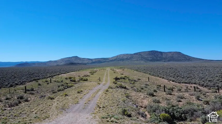 Expansive desert landscape with a clear, open sky