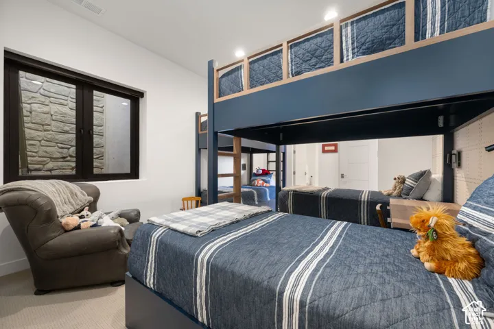 Built-in bunk beds with integrated lighting