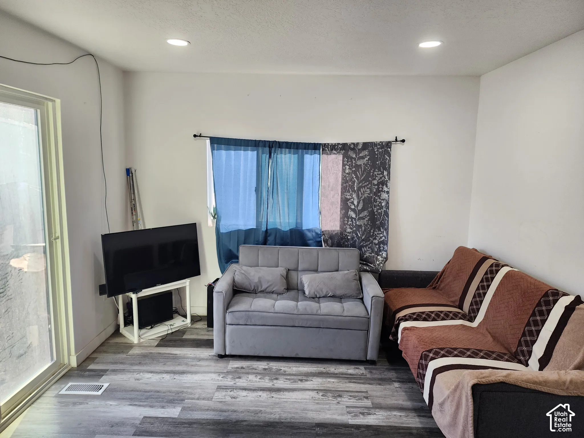 Wood-finish flooring with recessed lighting