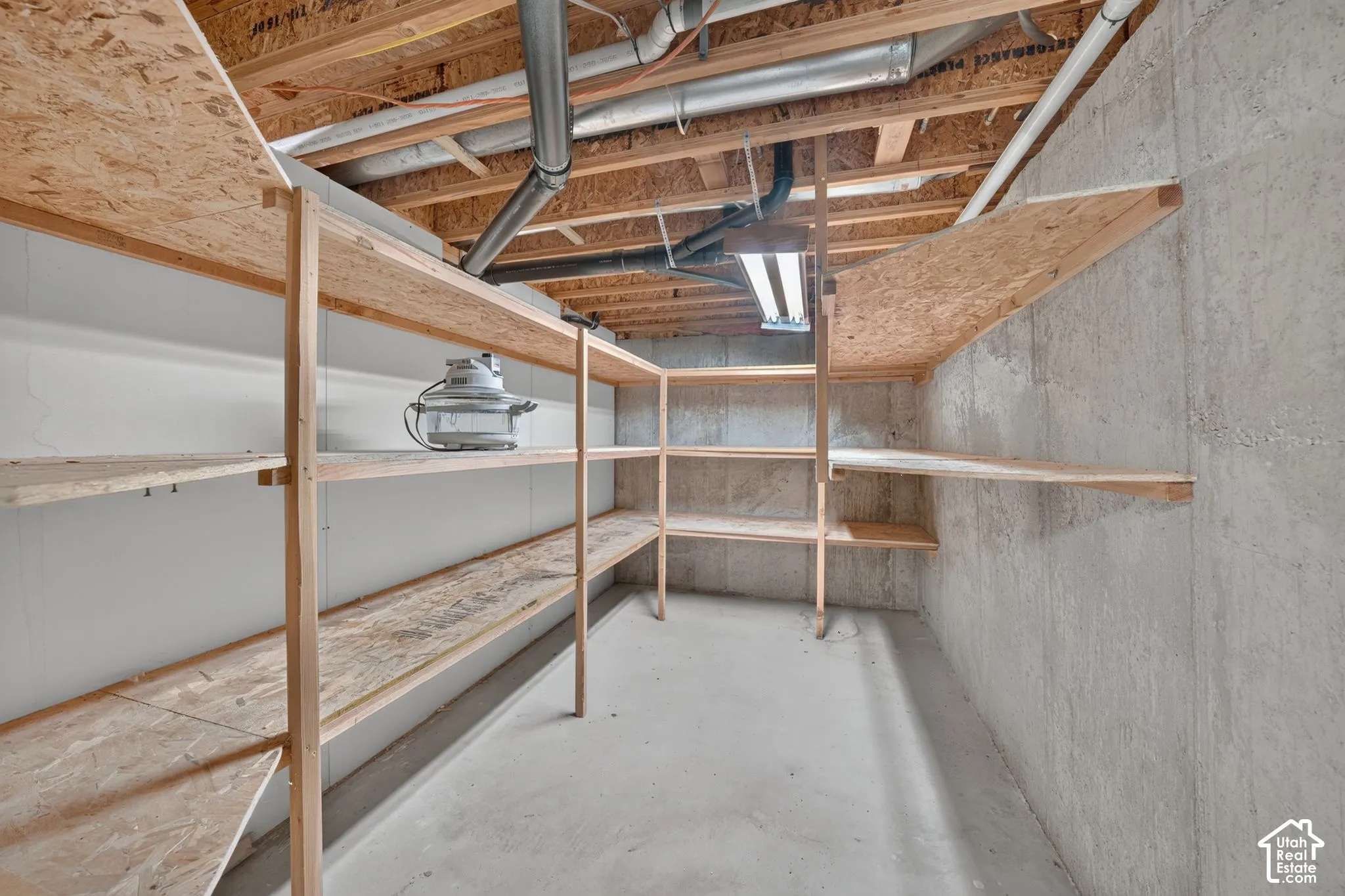 Basement Storage room with would go with the main level if finishing the basement into an apartment.