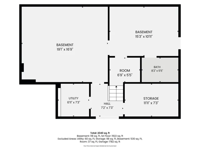Basement Floor plan - Room dimensions are estimates, buyer to verify