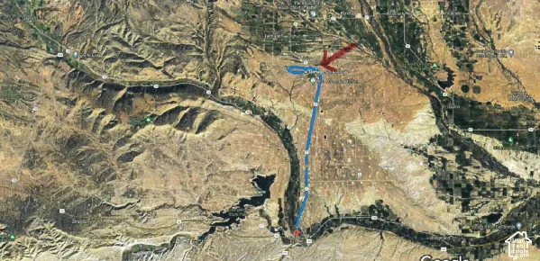 Map. Indicating a route between two points on the property
