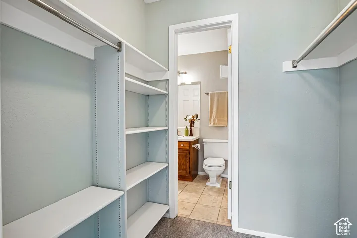 Built-in shelving and hanging rods for organization