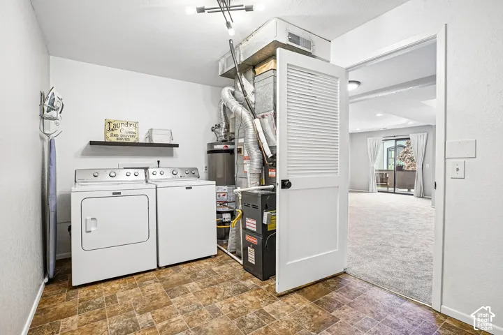Dedicated utility area with durable tile flooring