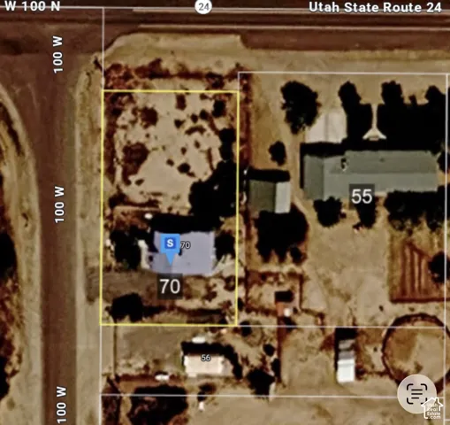 Aerial Map. Depicting the property boundary and immediate surroundings