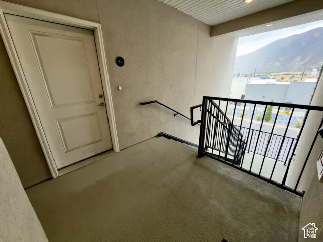 Front door, railing & mountain views