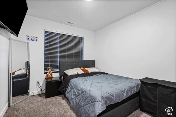 Neutral-toned wall paint and carpeted flooring