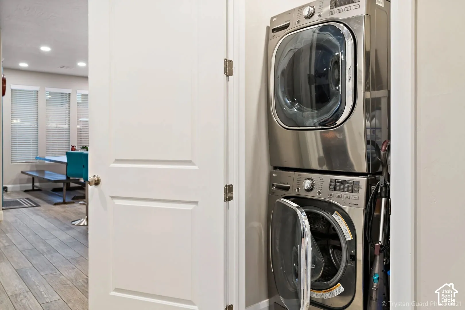 Stackable stainless steel washer and dryer
