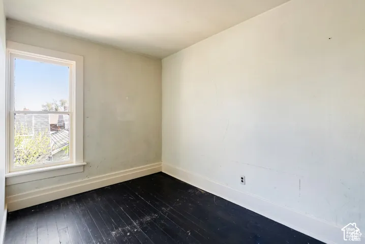 Hardwood flooring with a dark finish