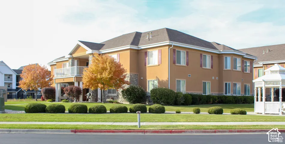 Stucco exterior with stone accent detailing
