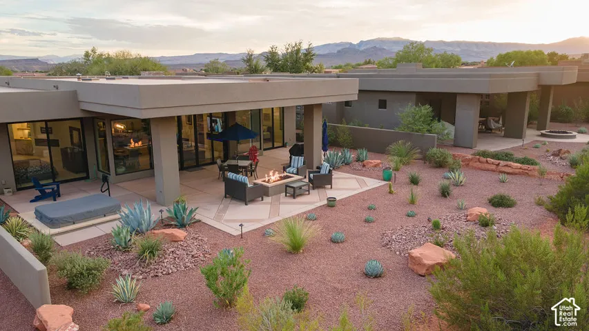 Expansive stucco exterior with a flat roofline