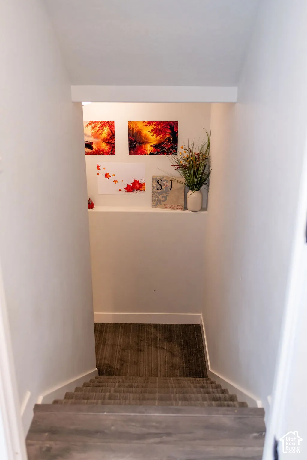 Built-in shelving with recessed lighting