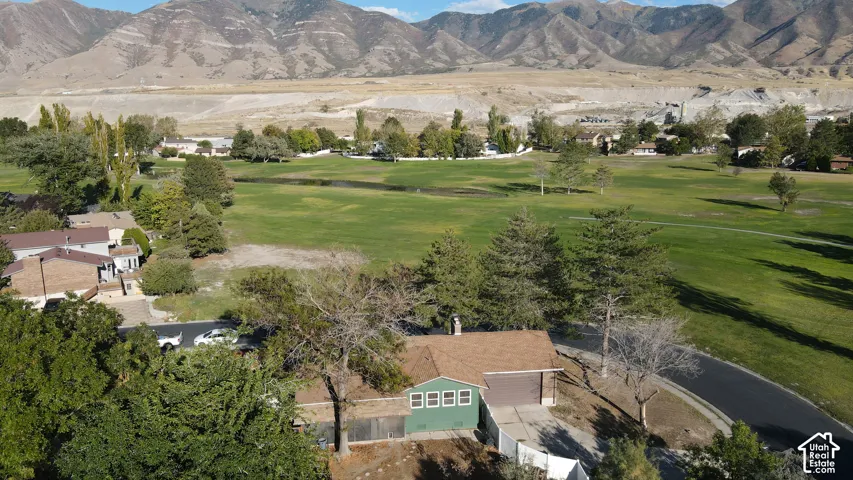 Expansive green space and mature trees surrounding the property