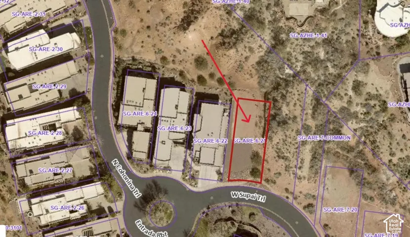 Plat Map, Parcel Identification. Illustrating the property's location within a larger area, identified by parcel number SG-ARE-6-21