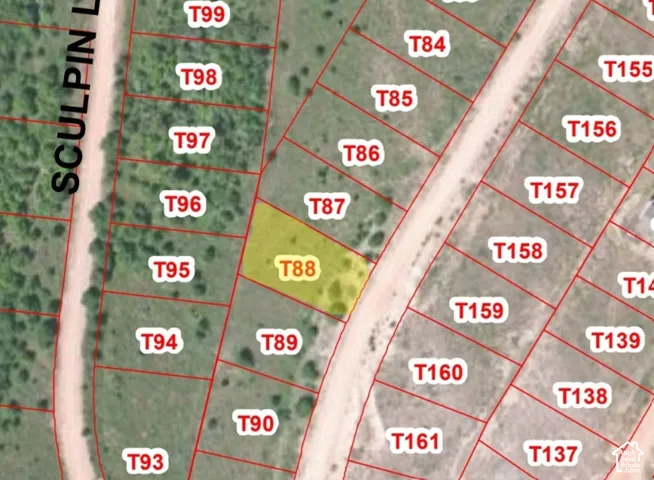 Plat Map, Parcel T88. Illustrating the location and boundaries of the property within a larger land division