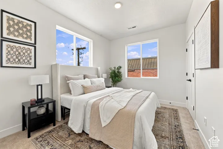 Two large windows provide natural light