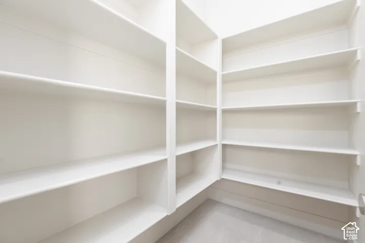Built-in shelving with light finish and ample storage capacity