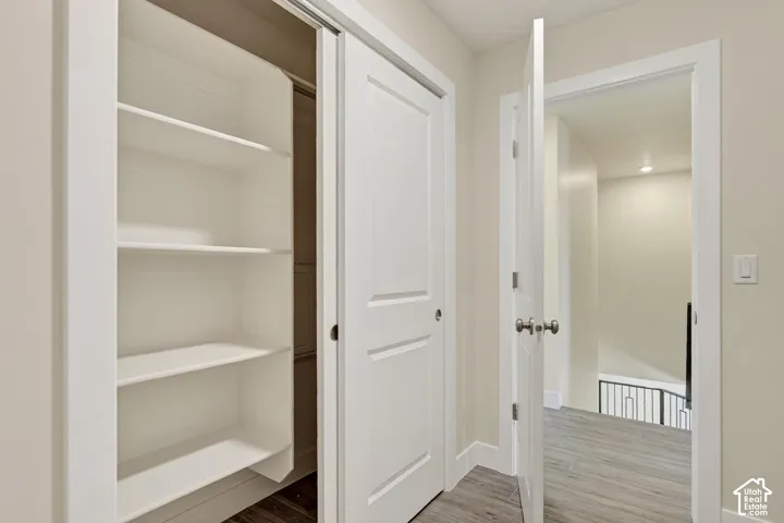 Built-in shelving with multiple storage levels