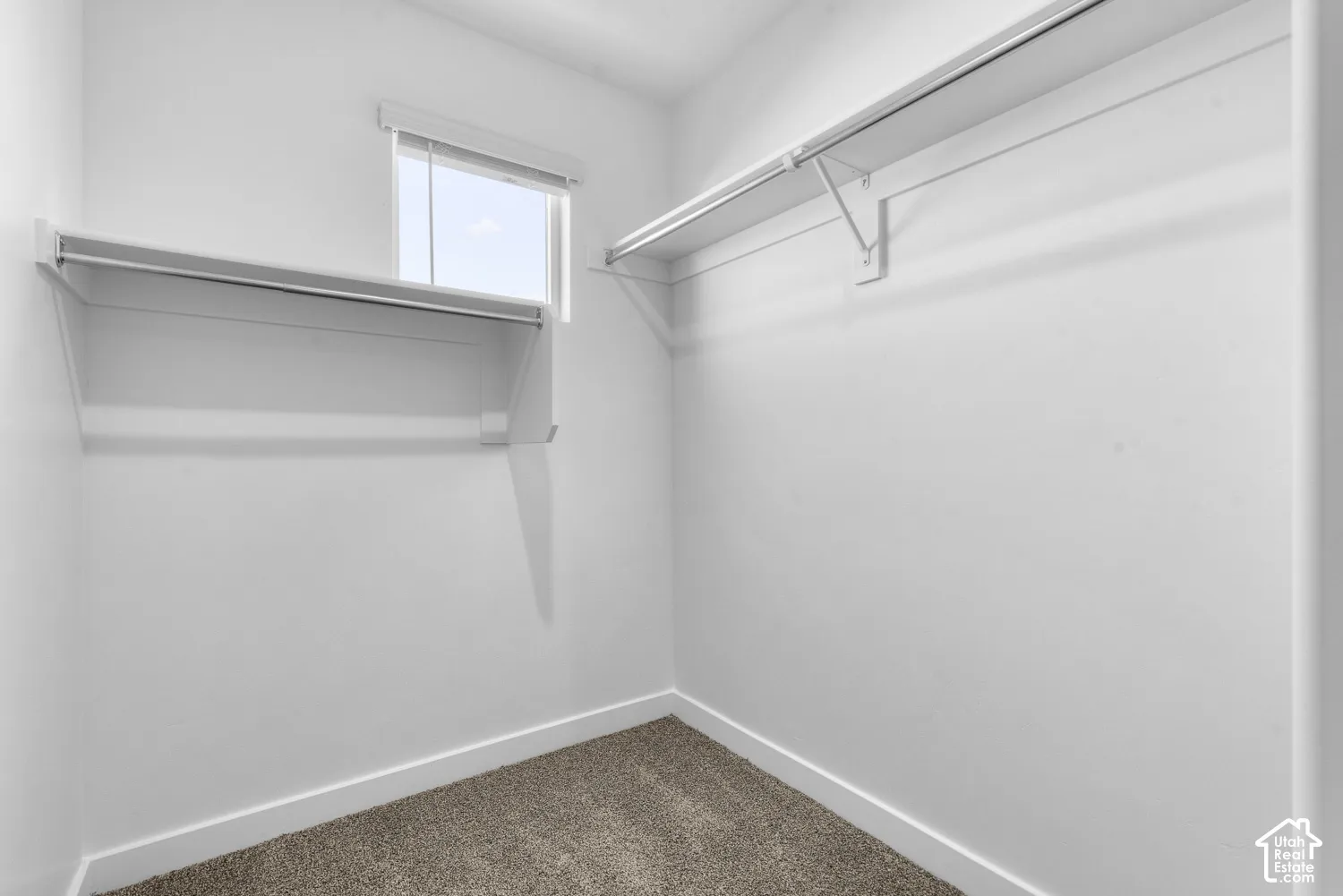 Built-in shelving with hanging rods
