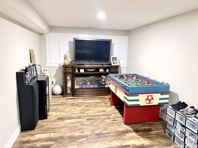 Wood-finish flooring throughout