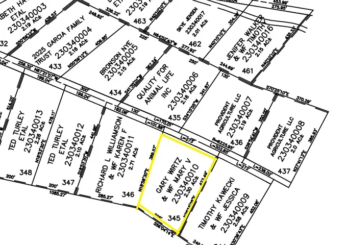 Plat Map, Parcel Identification. Outlining property boundaries, dimensions, and ownership details for the identified parcel