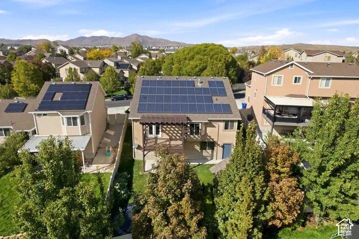 Rear exterior with solar panels - on a  lease plan