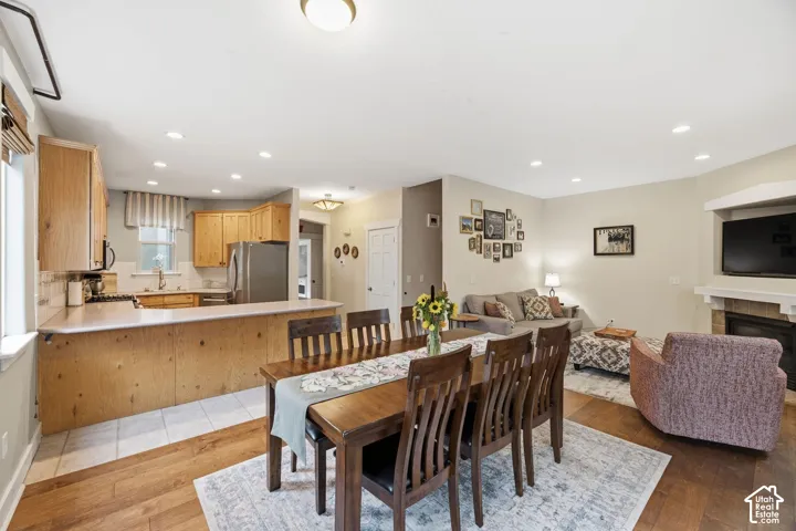 Kitchen featuring wood cabinetry and stainless steel appliances