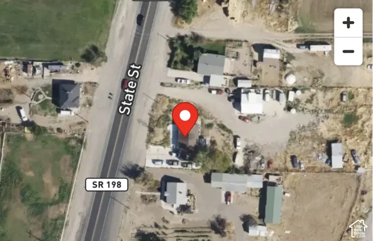 Aerial Map. Displaying the property's location relative to State St and SR 198