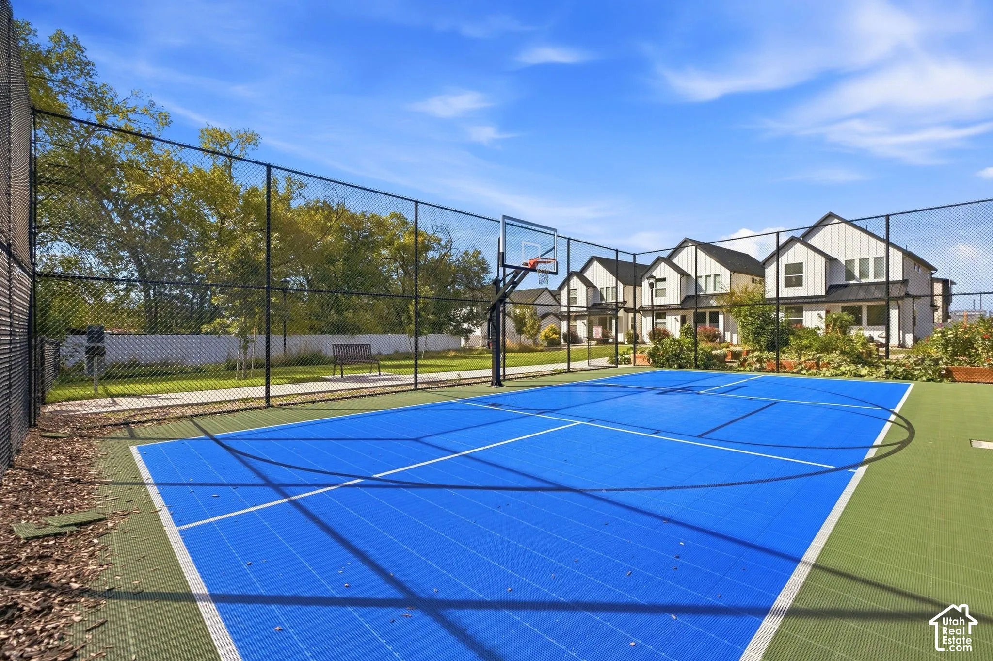 Community pickleball/basketball court.