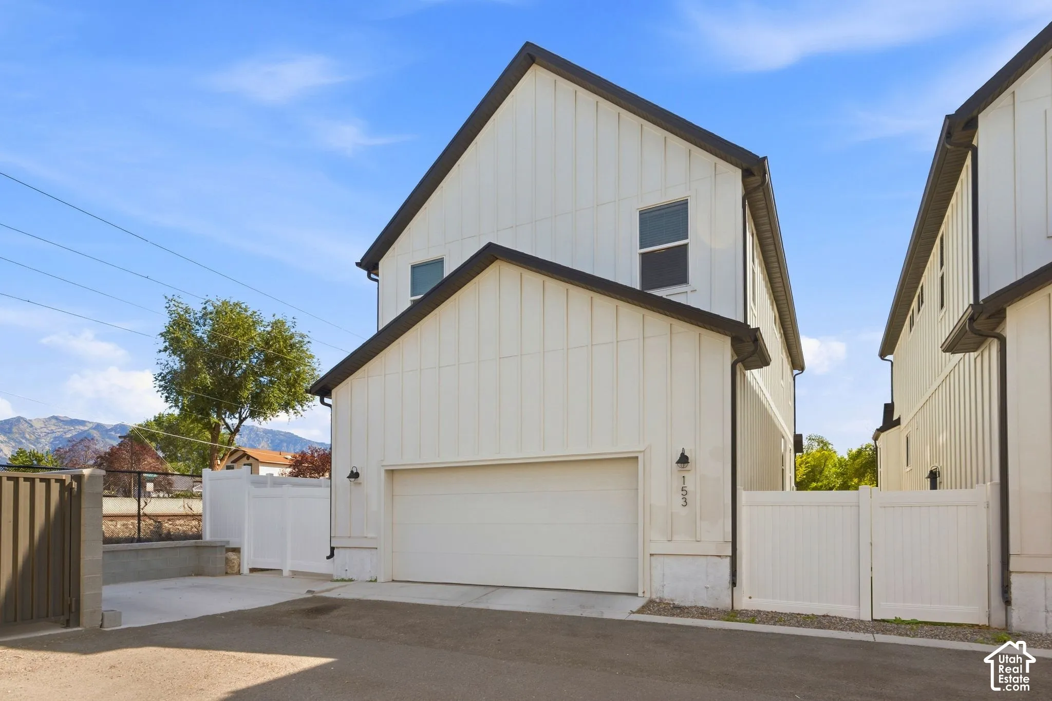 Board and batten exterior with black-trimmed gables