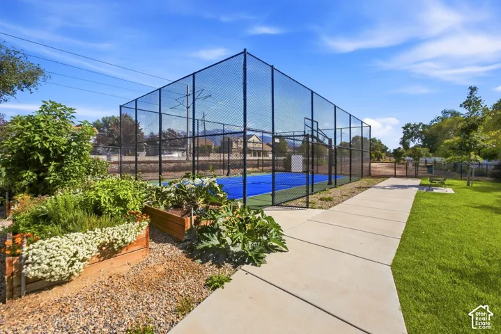 Community pickleball/basketball court.