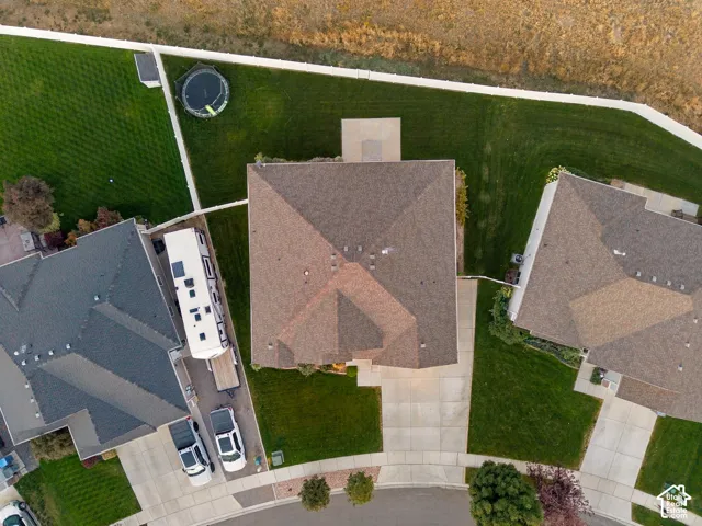 Asphalt shingle roof with multiple gables