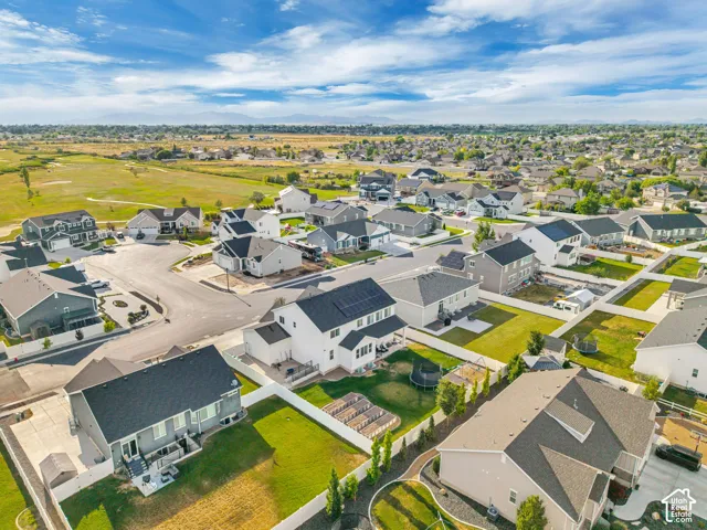 Expansive residential neighborhood with distant mountain scenery