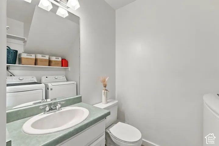 Main floor half bathroom and laundry