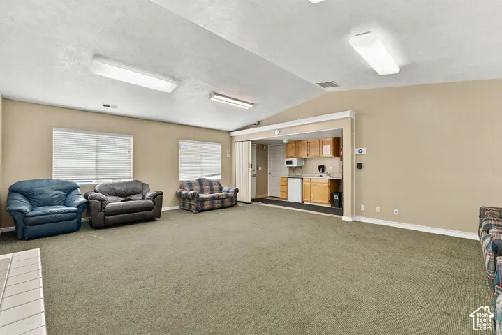 Clubhouse with kitchenette and seating