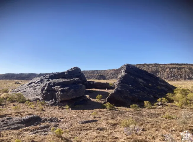Natural rock formations on a desert landscape