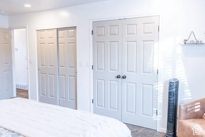 White interior doors with panel detailing, light neutral wall color, and recessed ceiling lighting