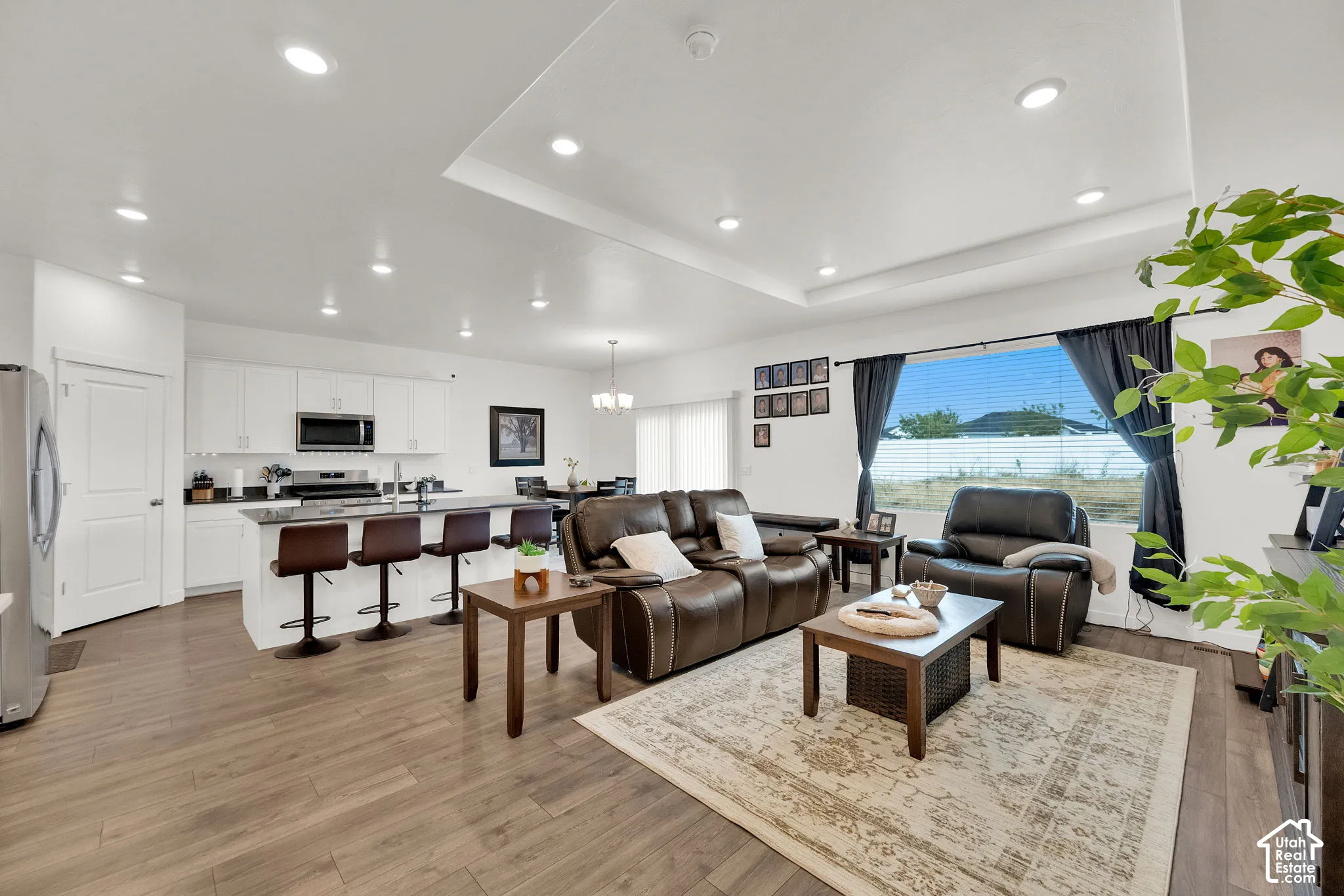 Open-concept living area.