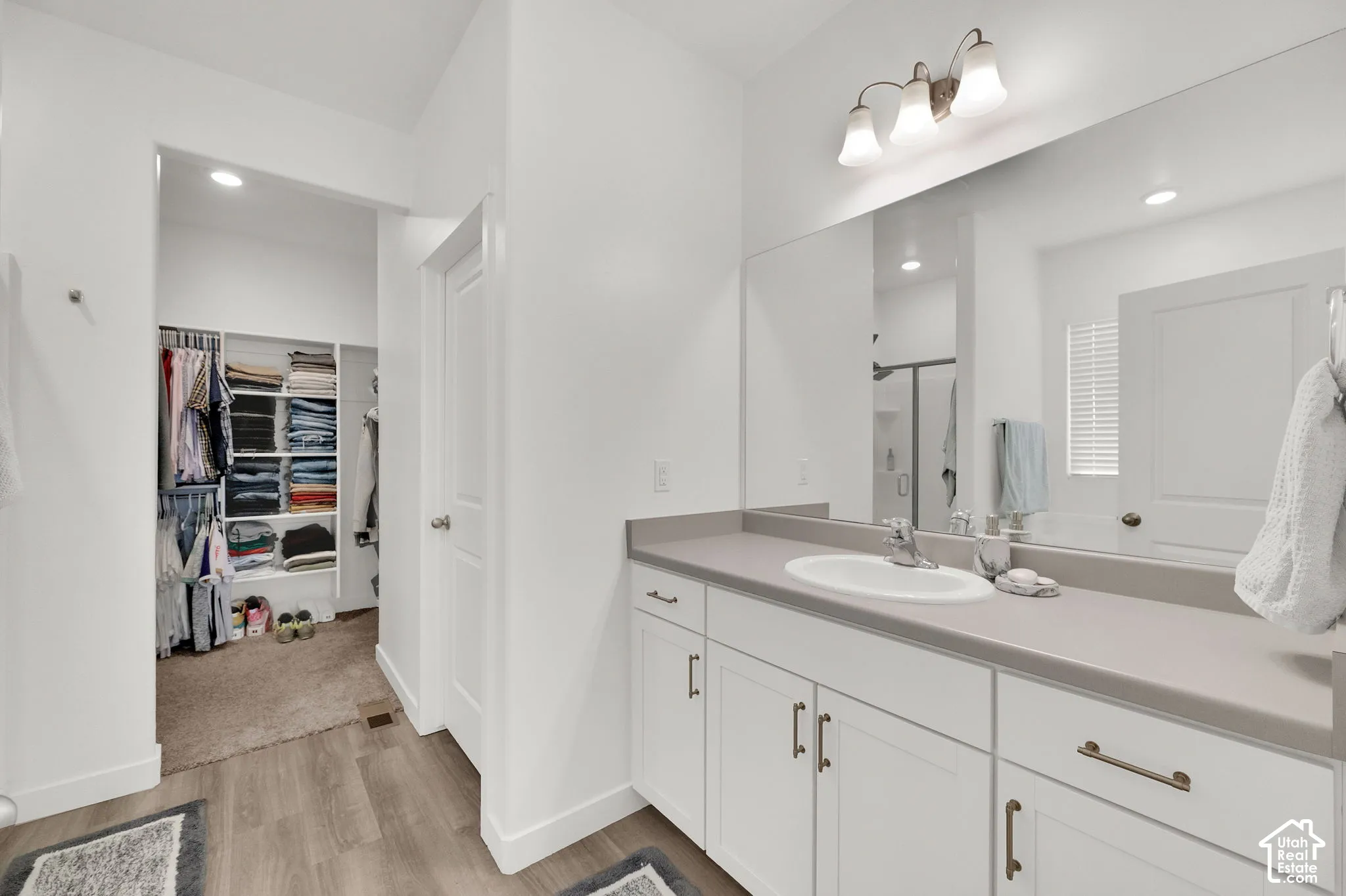 Bathroom vanity in primary suite