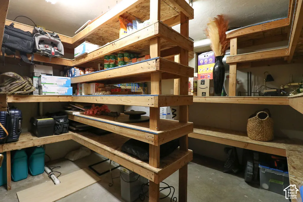 Extensive built-in shelving providing ample storage solutions