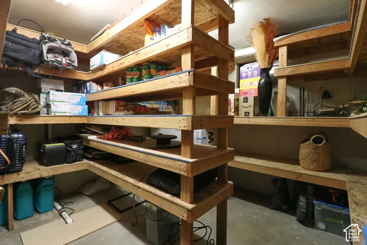 Extensive built-in shelving providing ample storage solutions