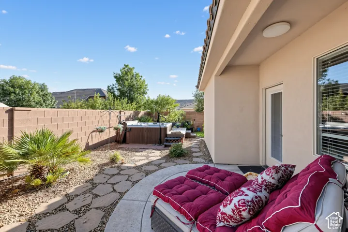 Right outside Master Bedroom.  Jacuzzi stays and lounging area.