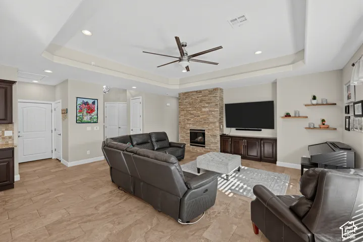 Beautiful Stone gas fireplace