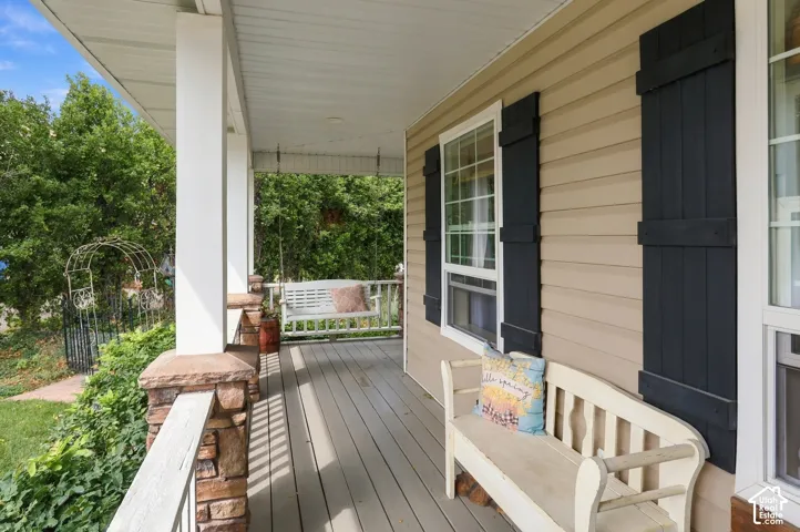 Covered porch with composite decking