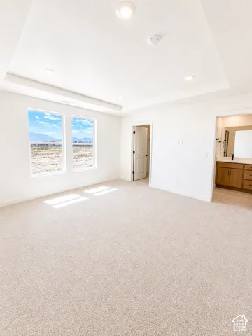 Tray ceiling with recessed lighting